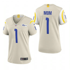Women's Nike Los Angeles Rams #1 Dad Cream 2021 Mother's Day Authentic Stitched NFL Jersey