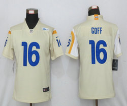 Women's Nike Los Angeles Rams #16 Jared Goff 2020 Cream Vapor Untouchable Limited Authentic Stitched NFL Jerseys
