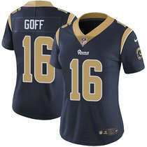 Women's Nike Los Angeles Rams #16 Jared Goff Navy Blue Vapor Untouchable Authentic Stitched NFL Jersey