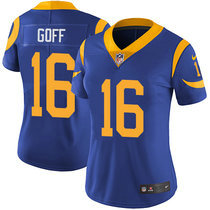 Women's Nike Los Angeles Rams #16 Jared Goff Royal Blue Vapor Untouchable Authentic Stitched NFL Jersey