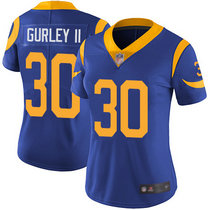 Women's Nike Los Angeles Rams #30 Todd Gurley II Royal Blue Vapor Untouchable Authentic Stitched NFL Jersey