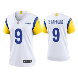 Women's Nike Los Angeles Rams #9 Matthew Stafford White Vapor Untouchable Authentic Stitched NFL Jerseys