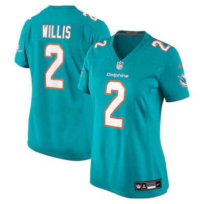 Women's Nike Miami Dolphins #2 Malik Willis Aqua Stitched NFL Jersey
