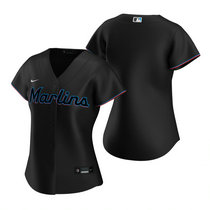 Women's Nike Miami Marlins #Blank Black Game Authentic Stitched MLB Jersey