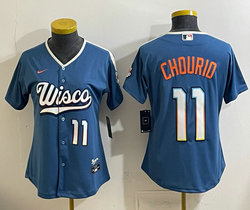 Women's Nike Milwaukee Brewers #11 Jackson Chourio Mineral Blue 2026 City Stadium Jersey