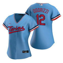 Women's Nike Minnesota Twins #12 Jake Odorizzi Light Blue Game Authentic Stitched MLB jersey