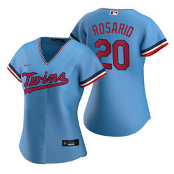 Women's Nike Minnesota Twins #20 Eddie Rosario Light Blue Game Authentic Stitched MLB jersey