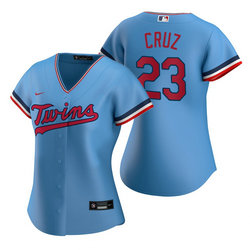 Women's Nike Minnesota Twins #23 Nelson Cruz Light Blue Game Authentic Stitched MLB jersey