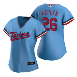 Women's Nike Minnesota Twins #26 Max Kepler Light Blue Game Authentic Stitched MLB jersey