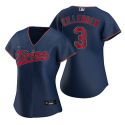Women's Nike Minnesota Twins #3 Harmon Killebrew Navy Game Authentic Stitched MLB jersey