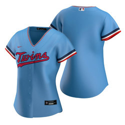 Women's Nike Minnesota Twins Blank Light Blue Game Authentic Stitched MLB jersey