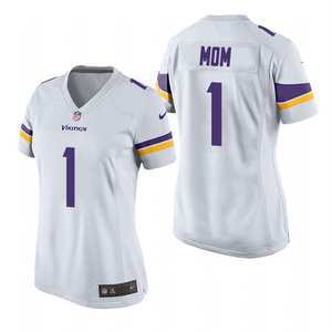 Women's Nike Minnesota Vikings #1 Dad White 2021 Mother's Day Authentic Stitched NFL Jersey