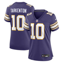 Women's Nike Minnesota Vikings #10 Fran Tarkenton Purple Throwback Vapor Untouchable Authentic Stitched NFL Jersey.jpg