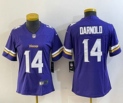 Women's Nike Minnesota Vikings #14 Sam Darnold Purple Vapor Untouchable Authentic Stitched NFL Jersey