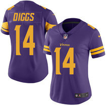 Women's Nike Minnesota Vikings #14 Stefon Diggs Purple Rush Authentic Stitched NFL jersey