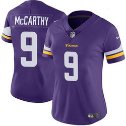 Women's Nike Minnesota Vikings #9 J.J. McCarthy Purple 2024 Draft Vapor Untouchable Football Jersey