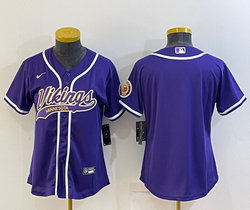 Women's Nike Minnesota Vikings Purple Joint Authentic Stitched baseball jersey