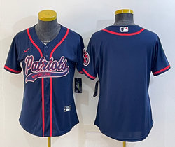 Women's Nike New England Patriots Blank Navy Blue Joint Authentic Stitched baseball jersey