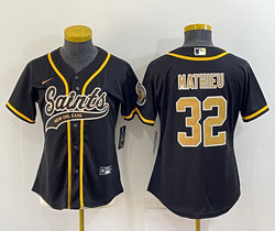 Women's Nike New Orleans Saints #32 Tyrann Mathieu Black Joint Authentic Stitched NFL Jersey