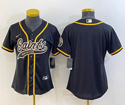 Women's Nike New Orleans Saints Blank Black Joint Authentic Stitched baseball jersey
