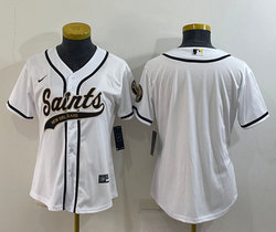 Women's Nike New Orleans Saints Blank White Joint Authentic Stitched baseball jersey