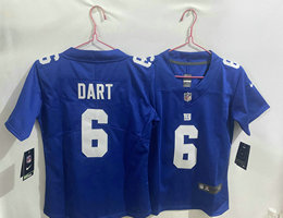 Women's Nike New York Giants #6 Jaxson Dart Blue NFL Jersey