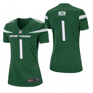 Women's Nike New York Jets #1 Dad Green 2021 Mother's Day Authentic Stitched NFL Jersey