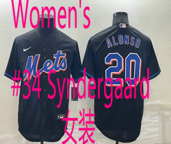 Women's Nike New York Mets #34 Noah Syndergaard Black Game Authentic Stitched MLB Jersey