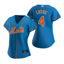 Women's Nike New York Mets #4 Jed Lowrie Royal Game Authentic Stitched MLB Jersey