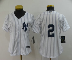 Women's Nike New York Yankees #2 Derek Jeter no name Game Authentic Stitched MLB Jersey