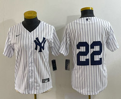 Women's Nike New York Yankees #22 Jacoby Ellsbury White Stitched MLB Jersey