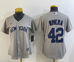 Women's Nike New York Yankees #42 Mariano Rivera Gray Authentic Stitched MLB Jersey