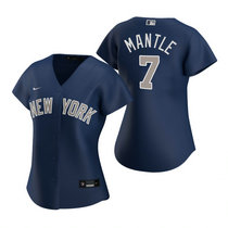 Women's Nike New York Yankees #7 Mickey Mantle Navy Game Authentic Stitched MLB Jersey