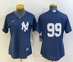 Women's Nike New York Yankees #99 Aaron Judge Navy Blue no name Authentic Stitched MLB Jersey
