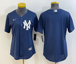 Women's Nike New York Yankees Blank Blue Game Authentic Stitched MLB Jersey