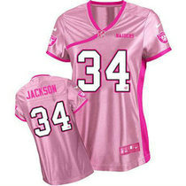 Women's Nike Oakland Raiders #34 Bo Jackson Pink Be Luv'd Authentic Stitched NFL Jersey