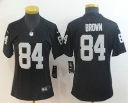 Women's Nike Oakland Raiders #84 Antonio Brown Black Vapor Untouchable Limited Authentic Stitched NFL Jersey
