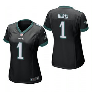 Women's Nike Philadelphia Eagles #1 Jalen Hurts Black Vapor Untouchable Authentic Stitched NFL Jersey