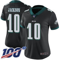 Women's Nike Philadelphia Eagles #10 DeSean Jackson 100th Season Black Vapor Untouchable Authentic Stitched NFL Jersey