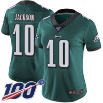 Women's Nike Philadelphia Eagles #10 DeSean Jackson 100th Season Green Vapor Untouchable Authentic Stitched NFL Jersey