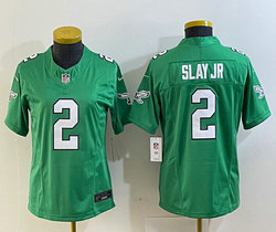 Women's Nike Philadelphia Eagles #2 Darius Slay Jr Green Throwback 2023 F.U.S.E. Authentic stitched NFL jersey