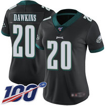 Women's Nike Philadelphia Eagles #20 Brian Dawkins 100th Season Black Vapor Untouchable Authentic Stitched NFL Jersey