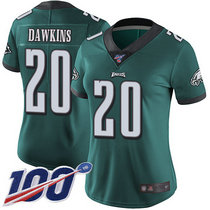 Women's Nike Philadelphia Eagles #20 Brian Dawkins 100th Season Green Vapor Untouchable Authentic Stitched NFL Jersey