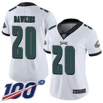 Women's Nike Philadelphia Eagles #20 Brian Dawkins 100th Season White Vapor Untouchable Limited Authentic Stitched NFL Jersey