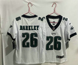 Women's Nike Philadelphia Eagles #26 Saquon Barkley White Vapor Untouchable Stitched NFL Jersey