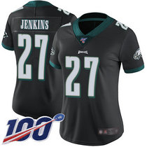 Women's Nike Philadelphia Eagles #27 Malcolm Jenkins 100th Season Black Vapor Untouchable Limited Authentic Stitched NFL Jersey