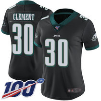 Women's Nike Philadelphia Eagles #30 Corey Clement 100th Season Black Vapor Untouchable Limited Authentic Stitched NFL Jersey