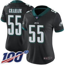 Women's Nike Philadelphia Eagles #55 Brandon Graham 100th Season Black Vapor Untouchable Authentic Stitched NFL Jersey