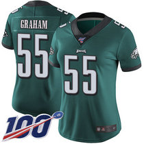 Women's Nike Philadelphia Eagles #55 Brandon Graham 100th Season Green Vapor Untouchable Limited Authentic Stitched NFL Jersey