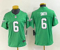 Women's Nike Philadelphia Eagles #6 DeVonta Smith Green Throwback 2023 F.U.S.E. Authentic stitched NFL jersey
